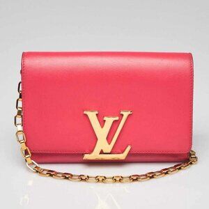 Louis Vuitton Pink Calfskin Leather Chain Louise MM Bag